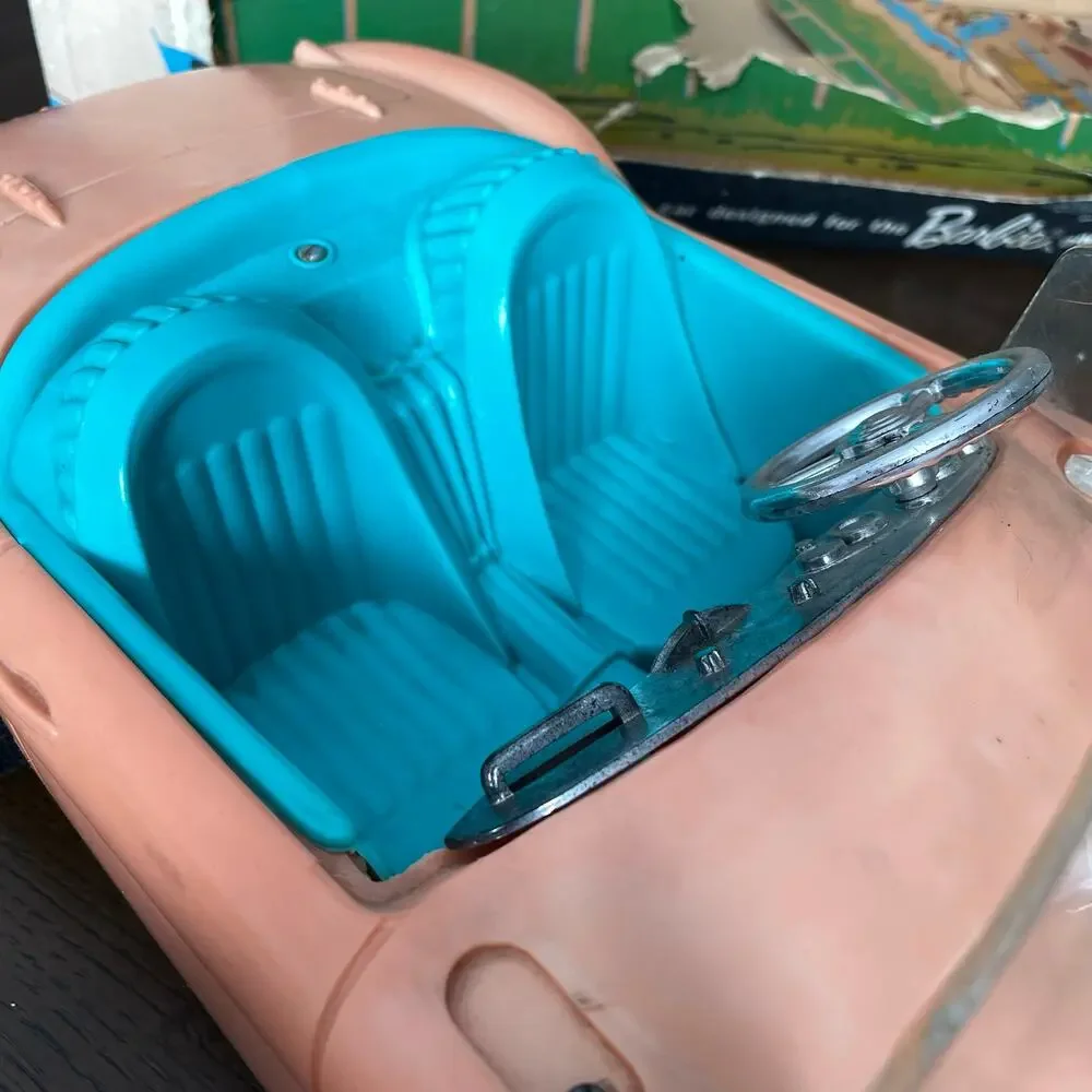 Vintage Barbie Austin Healey Convertible Sports Car 1962 w/ Box Irwin Toy FLAW